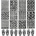 Tattoo Stencils Kit Reusable for Women Girls and Kids, 310+ PCS Tattoo Templates,Temporary Indian Arabian Glitter Airbrush Tattoo Stencils