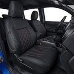 coverdream 2nd Gen Tacoma Seat Covers Custom Fit for 2012-2015 Toyota Tacoma Double Cab/Crew Cab Base (Regular Seats),Fully Covered Faux Leather Seat Protector-Full Set (Red/Black)