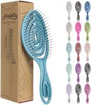 Ninabella Organic Detangling Hair Brush for Women, Men & Children - Does not Pull on Hair - Hair Straightening Brushes for Straight, Curly & Wet Hair - Unique Spiral Hairbrush