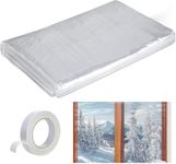 Atoke 2M X 3M Window Insulation Kit for 5 Windows of 3' x 5' - Indoor Window Plastic for Winterizing, 63×236 in Tear Resistant Shrink Winter Window Cover with Double-Side Tape to Keep Cold Out