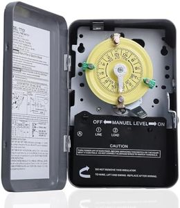 T101 Mechanical Timer Switch 24-Hour Heavy Duty 120V 40A SPST, Metal Enclosure with Manual Override & Trippers, 12 ON/Off Cycles - for Pool Pumps, Lights, Water Heaters, Fans, HVAC Systems