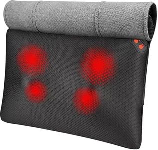 Back Massager with Heat, Shiatsu Back and Neck Massager, Deeper Tissue Kneading Massage Pillow for Shoulder, Leg, Foot, Body Relieve Muscle Pain - Relax Gift for Her/Him/Friend/Dad/Mom (Gray Black)