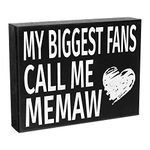 JennyGems My Biggest Fans Call Me Memaw | Stand Up Wood Box Sign | Gifts for Memaw, Memaw Plaque, Memaw Gift, Handcrafted in USA