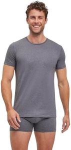 FALKE Men's Daily Comfort 2-Pack Undershirt, Skin-Friendly, Breathable Quick Dry, Egyptian Cotton, Ultra Soft, Grey (Dark Grey - Heather 3278), L, 2 Pieces
