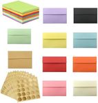 50 Pack 4x6 Envelopes, A6 Invitation Envelopes 6.88 x 4.92 Inch for 4x6 Cards - 50 Gold Heart Shaped Envelope Closures for Invitations, Weddings, Party, Greeting Cards, Photos (Colorful)