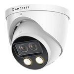 Amcrest UltraHD 4MP AI Outdoor Security Turret PoE IP Camera, 4MP @25fps, 164ft Full Night Color Vision, Vehicle & Human Detection, Built-in Siren Alarm, Built in Microphone, IP4M-T1044EW-AI