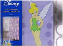 Disney Purple Tinkerbell Shower Curtain Set - Tinkerbell Curtain