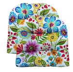 RSH Décor Indoor/Outdoor 2 U-Shape Tufted Wicker Chair Cushions Made with Gregoire Fresco Fabric - Choose Size & Color