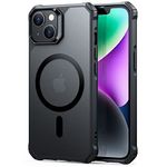 ESR Air Armor Magnetic Case with HaloLock Compatible with iPhone 14/13 Case, Compatible with MagSafe, Military-Grade Protection, Shock-Absorbing Air-Guard Corners, Hard Acrylic Back, Frosted Black