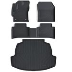 AltraVos Floor Mats & Trunk Mat for 2020-2023 2024 Toyota Corolla Sedan（Not for Corolla Cross&Hatchback）,TPE All Weather Protection 1st & 2nd Row Car Floor Liners Front & Cargo Liners Accessories