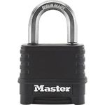 MASTER LOCK Heavy Duty Combination Padlock, Security level 9/10, Large Ergonomic Dials, Body Bumper, Outdoor, Weatherproof, Standard Shackle