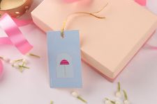 Be Stories Abstract Single Side Print 310 GSM Tags for Packaging Gift with Gold String Treats Tags for Wedding, Thanksgiving, Diwali, Christmas - 2.5 X 4 Inches Pack of 10