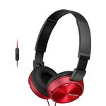 Sony MDR-ZX310AP Foldable Headphones with Smartphone Mic and Control - Metallic Red