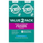 Tom's of Maine Antiplaque and Whitening Fluoride-Free Toothpaste, Peppermint, 5.5 Ounce, Pack of 2