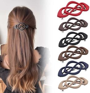 French Barrette Hair Clips, Decorative Hair Clip for Women Girls Thick or Thin Fine Hair, Vintage Half Ponytail Spring Clip, Hair Accessories Decorative Strong (Color Mixing A, 6PCS)