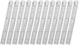 ZZTX Ruler Metal Straight Edge Ruler Stainless Steel Ruler 6 Inch Ruler Set Rulers Bulk 12 Pack