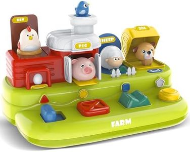 Baby Pop Up Toy with Music- Cause and Effect Pop Up Animal Toys for 6-12 Months Toddlers, 1 Year Old Babies Boys Girls, Infant Interactive Early Learning Educational Montessori Gifts
