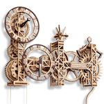 Wooden.City Steampunk Wooden Clock Kit v2 - Wooden 3D Puzzles for Adults - Build Clock Model Kit 3D Wooden Puzzles for Adults - DIY Clock Hobbies for Adults Men - Clock Making Model Kits for Adults