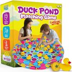 Duck Pond Matching Game for Kids by GAMIE - Includes 20 Plastic Ducks with Numbers and 3’ x 6” Inflatable Pool - Fun Memory Game - Water Outdoor Game for Children, Preschoolers, Birthday Party