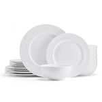 Mikasa Love Story White Chip Resistant 18 Piece Dinnerware Set, Service for 6