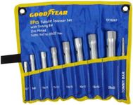 Goodyear Metal Tubular Spanner Set with Tommy Bar (Silver, 9-Pieces)