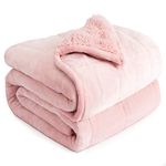 Cottonblue Weighted Blanket 20 lbs 60x80 Inches, Pink ​Sherpa Blanket Throw Sofa Bedding Heavy Blanket for Adults, Soft Cozy Fleece Blanket On Queen Bed, Plush Fleece Minky Weighted Blanket 20 Pounds