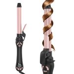 Lanvier Rotating Curling Iron 1 Inch Automatic Long Barrel Curling Wand for Waves; Tourmaline Ceramic Self Curler with 2 Rotating Speed, 11 Adjustable Temperature and Dual Voltage for Worldwide Use