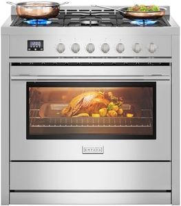 Empava 36″ Professional Gas Range with 18K BTU Triple-Ring Power Burner, Convection Oven, Built-in Timer & Precision Simmer Control for High-Performance Home Cooking, ETL Certified