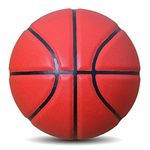 MINDCOLLISION Size 5/6/7 Solid Color Basketball, No Standard Non-Slip Wear-Resistant, Suitable for Indoor and Outdoor Children's Women's Youth Adult Basketball,Red,No. 6