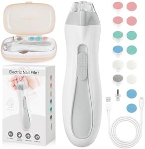 Prolixity Baby Nail Trimmer Electric, 15 in 1 Baby Nail Clippers for Gentle Nail Care, Rechargeable Baby Nail File Electric with Light &15 Grinding Pads for Infant Toddler, Grey