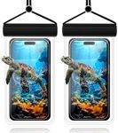 Newthinking Waterproof Phone Pouch, 2 Pack IPX8 Universal Waterproof Phone Case Bags for Swimming, Underwater Phone Dry Bags for iPhone 15 14 13 12 Galaxy and Other Phones up to 7.2" Black