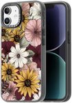 casevivid Compatible for iPhone 11 Case Cute Aesthetic - Durable Fashion Funny Phone Case - Girly Sunflower Pattern Print Cover Design for Woman Girl 6.1 inches Black