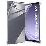 Anoowkoa TPU Case for Samsung Galaxy Tab A9 8.7 Inch Tablet Case Clear with Built-in Camera Lens Protector Thin Transparent Protective Back Cover Soft Flexible Bumper Hybrid Silicone Case