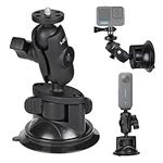 HSU Suction Cup Mount for GoPro, Action Camera Car Mount for Insta360, Perfect for Car Windshield and Window