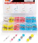 HKS 300PCS Solder Seal Wire Connectors Kit – Waterproof Heat Shrink Butt Terminals – 26-10 AWG – Automotive, Marine, Boat, Home Wiring Repair