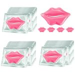 24 Pieces Collagen Crystal Lip Masks, Lip Pads for Moisturizing, Anti-Wrinkle & Hydrates Firming Lips, Remove Dead Skin (Pink)