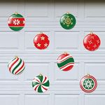 Whaline Christmas Garage Door Magnets Colorful Christmas Ball Magnet Decoration Holiday Refrigerator Stickers Car Door Decals for Indoor Outdoor Home Decor Xmas Party Supplies