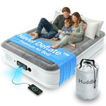 Huddle NEVER DEFLATE™ Luxury King Air Bed, Good Housekeeping 2026 Air Mattress Winner, Dual Pump SlumberGuard™ Tech, Adjustable Firmness, Built-in Pump & USB Nightlight