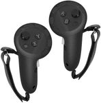 VR Touch Controller Grips Cover for Meta/Oculus Quest 3 Accessories, Silicone Non-Slip Handle Cover with Adjustable Knuckle Strap Fits Small and Medium Hands (Black)