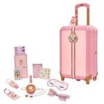 Disney Princess Travel Suitcase Play Set for Girls with Luggage Tag by Style Collection, 17 Pretend Play Accessoriespiece Including Travel Passport! for Ages 3+