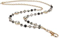SPUNKYsoul Chain Lanyard for Women (Black/Gold/Gray)