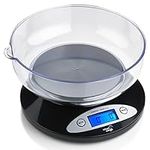 Smart Weigh Food Kitchen Scale with Bowl,11lb x 0.1oz / 5000 x 1grams, Digital Weight Scale for Baking,Cooking for Ounces and Grams