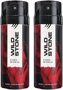 Wild Stone Ultra Sensual Long Lasting Spray Deodorant For Men, Pack Of 2 (225Ml Each)
