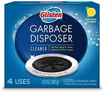 Glisten Garbage Disposal Cleaner and Odor Eliminator with Foaming Action, Removes Buildup and Cleans, Lemon Scent, 4 Uses