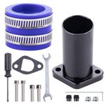 CIOM Universal Intake Pipe Manifold (BLACK) and Motorcycle Carburetor Intake Manifold Interface Inlet Pipe（BLUE 35mm） for PWK24 Carburetor Coleman BT200X CT200U-ex Predator 196cc 212cc 6.5hp GX200…