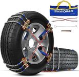 PLTMIV Snow Chains, Tire Chains for SUV Car Pickup Trucks, Universal Adjustable Emergency Traction Chains, Tire Width 195 205 215 225 235 245 255 265MM 8pack