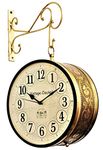 Vintage Clock Handcrafted Double Side Clock / 8 Inch/Brass Colour/Vc-65090 - Analog