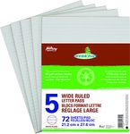 Hilroy Enviro-Plus Letter Pads, Wide Rule, 8-3/8 X 10-7/8 Inches, 72 Sheets, Pack of 5 (51745)