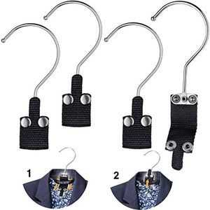 HANGAROO Travel Hangers - Portable Hangers for Clothes That Easily Attach to Clothing Labels - Patented, Lightweight, Pocket-Size Design - Sturdy and Compact Traveling Hangers (4-Pack)