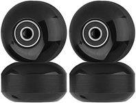 SPORTYOUTH Skateboard Wheels 52mm 95A and Bearings 608 RS ABEC-9 Spacers Installed, Replacement Wheel Set for Street Skateboard Tricks, Pack of 4 Black Wheel